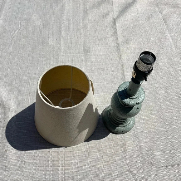 Home Decor - Accents - Distressed Turquoise Lamp w/ Linen Shade - Hobby Lobby - Picture 2 of 5